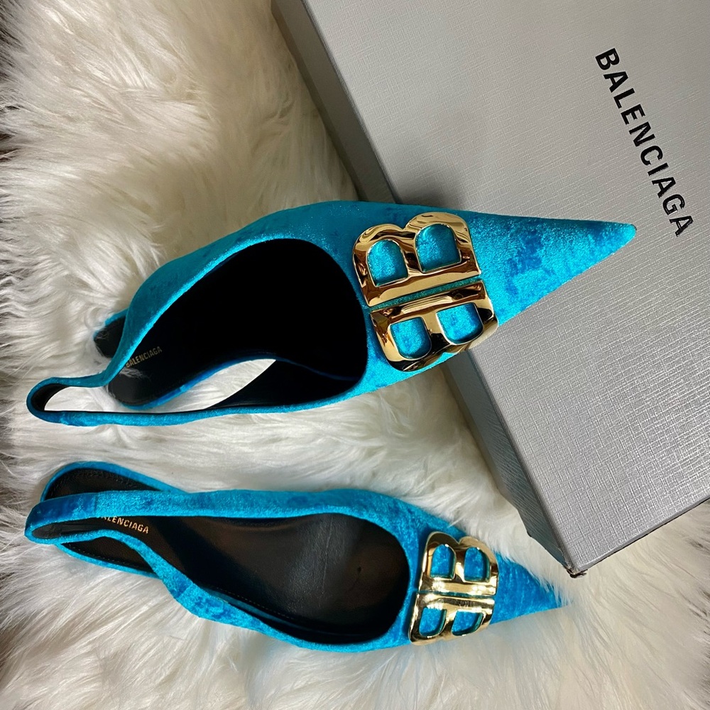 Balenciaga leather crush velvet shoes 💯auth